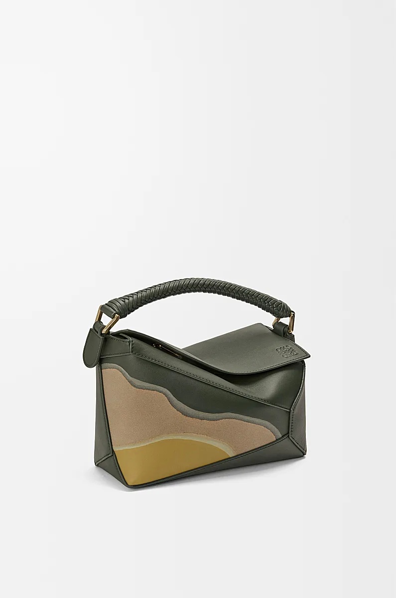 Loewe Small Leather Puzzle Edge Landscape Top-handle Bag