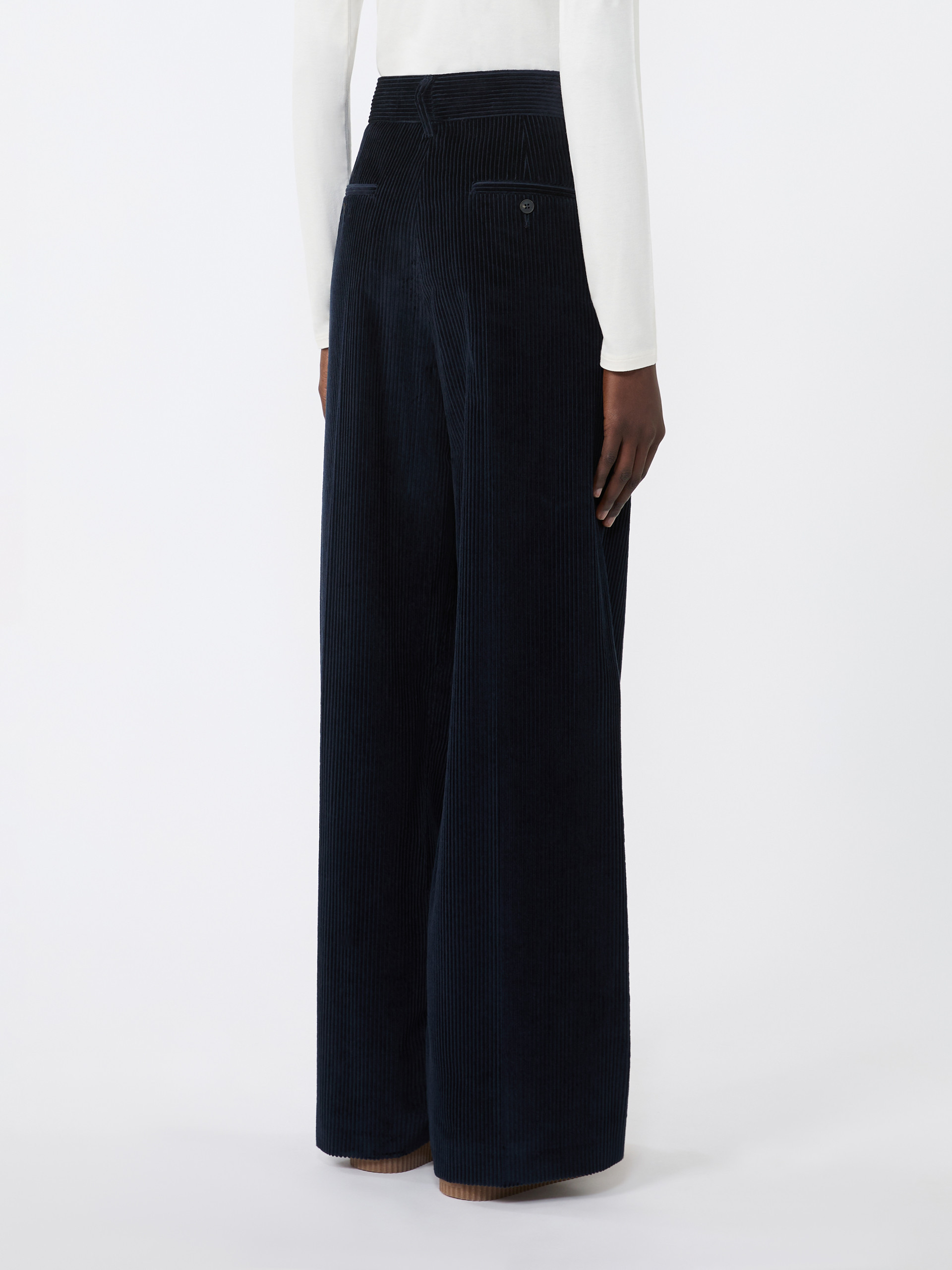 Weekend Max Mara Wide Corduroy Trousers In Blue