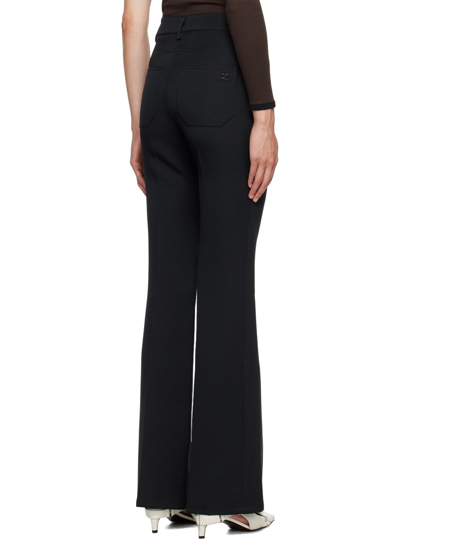 Courrèges Bootcut Zipper Casual Pants In Black