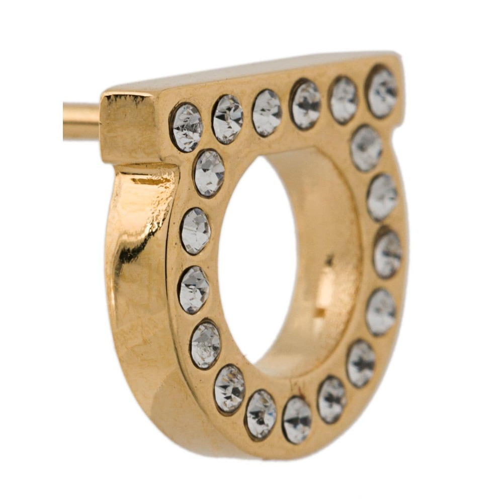 Ferragamo Gancini Embellished Earrings In Gold