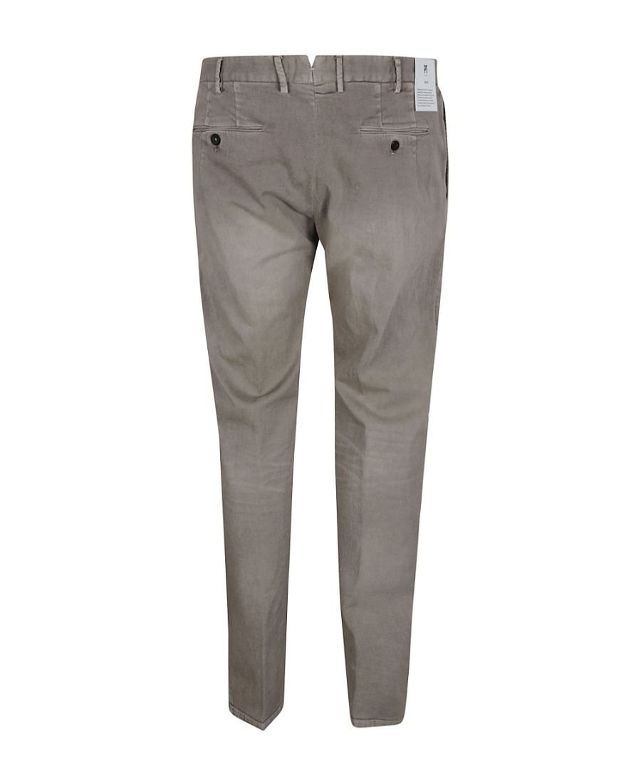 Pt Torino Belt Ring Button Casual Pants In Gray