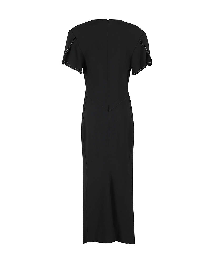 Shop Victoria Beckham Gathered-detail Dress In Black