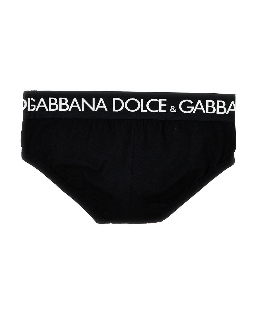 Dolce & Gabbana Logo-print Cotton Briefs (set Of Two) In Black
