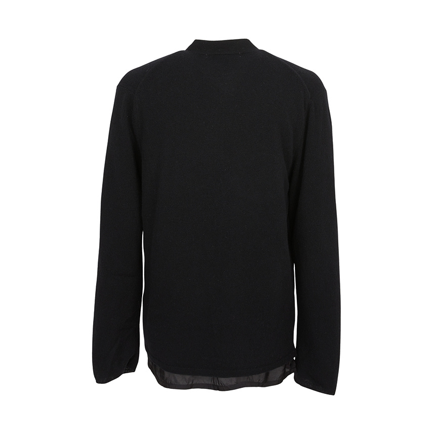 Comme Des Garçons Shirt Ribbed Buttoned Cardigan In Black