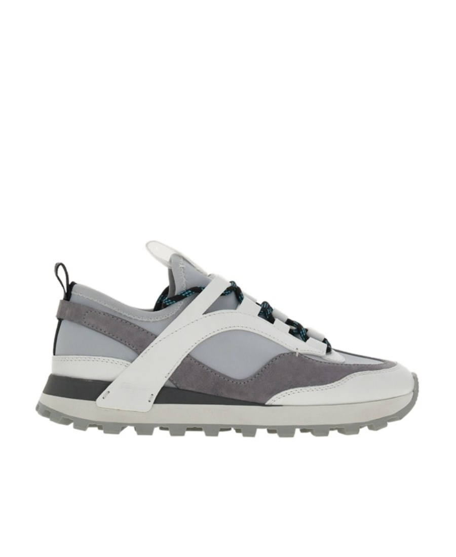 Ferragamo Lace-up Low-top Sneakers In Gray