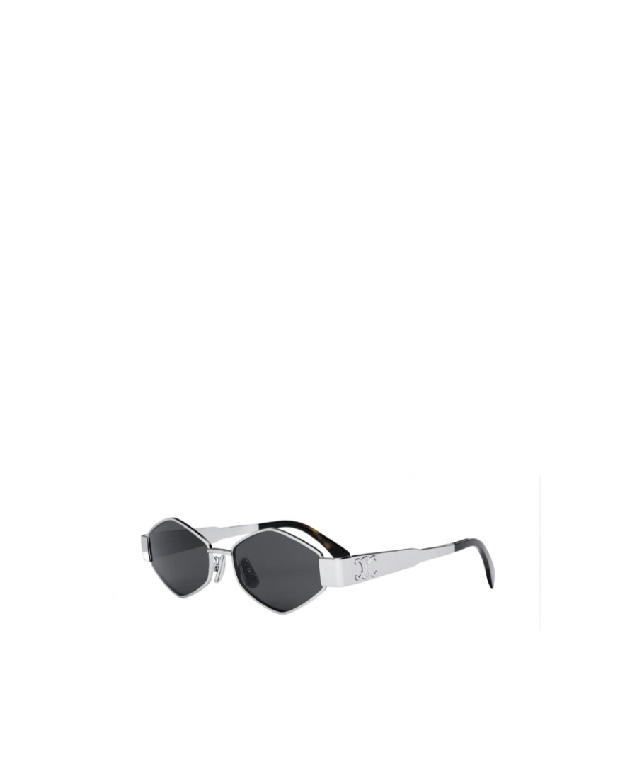 Celine Cl40254u 16a Metal Triomphe 16a Silver Sunglasses In Black