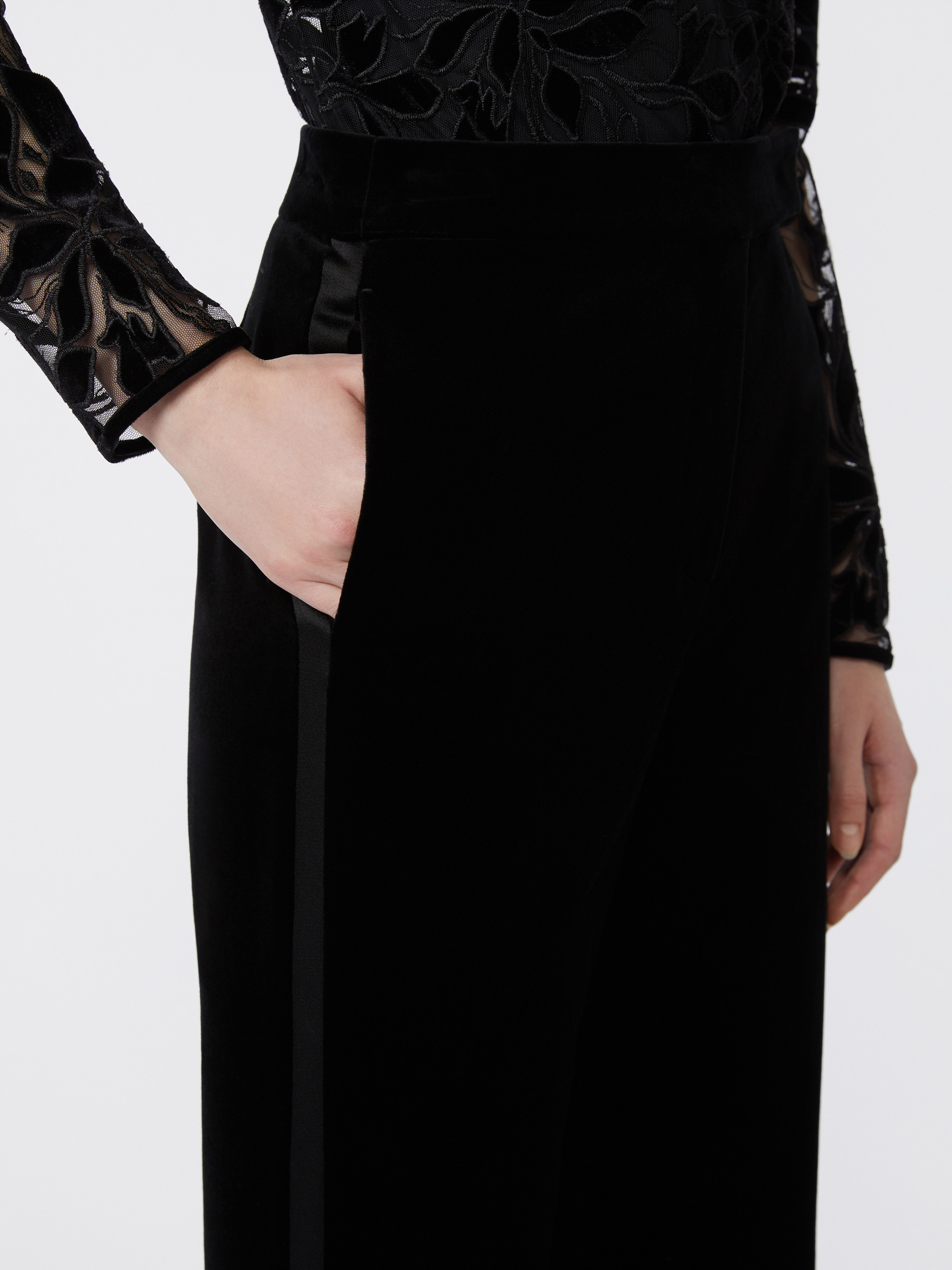 Max Mara Marzia Elastic-waist Palazzo Pants In Black