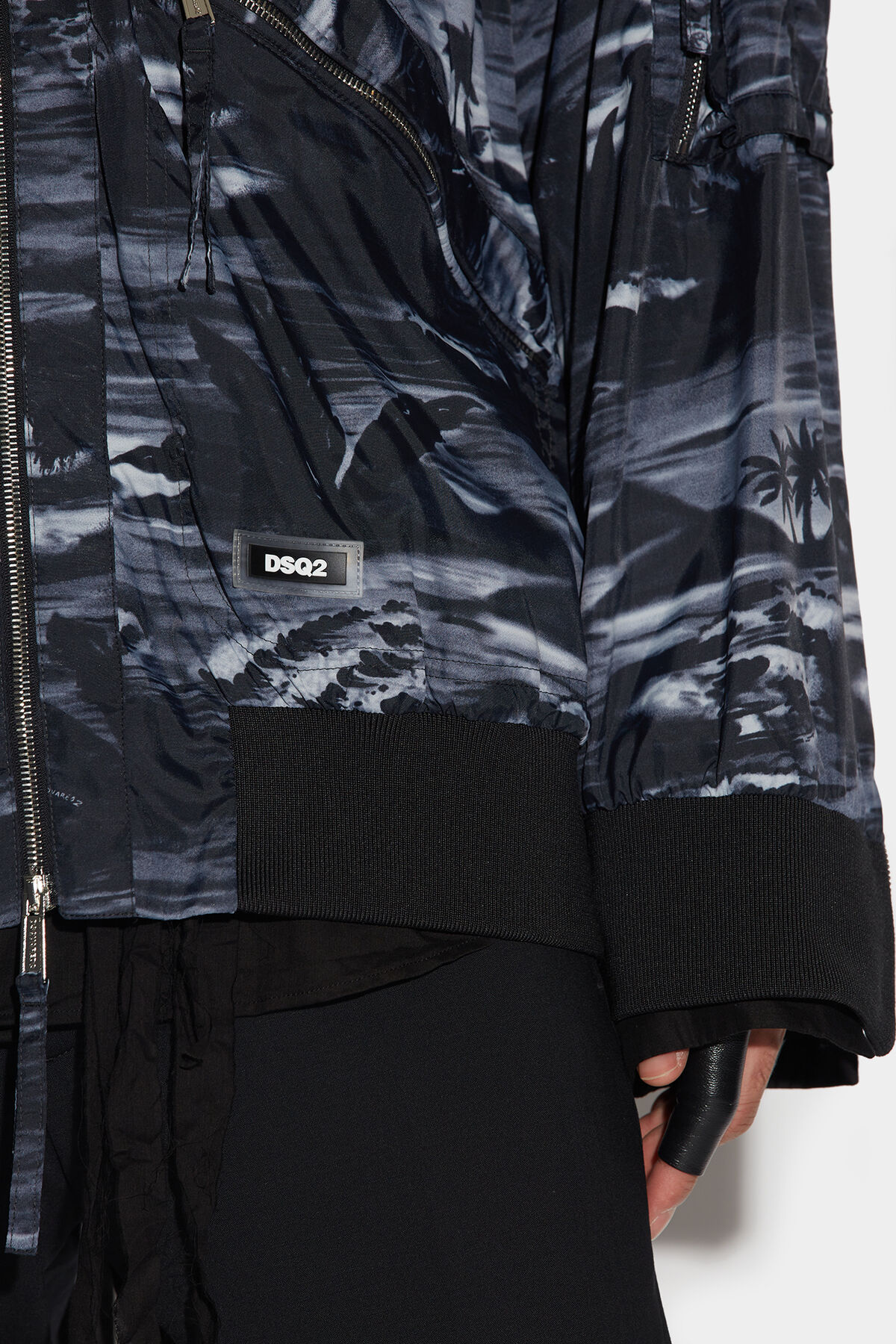 Dsquared2 Man Jacket Slate Blue Size 44 Polyamide In Black