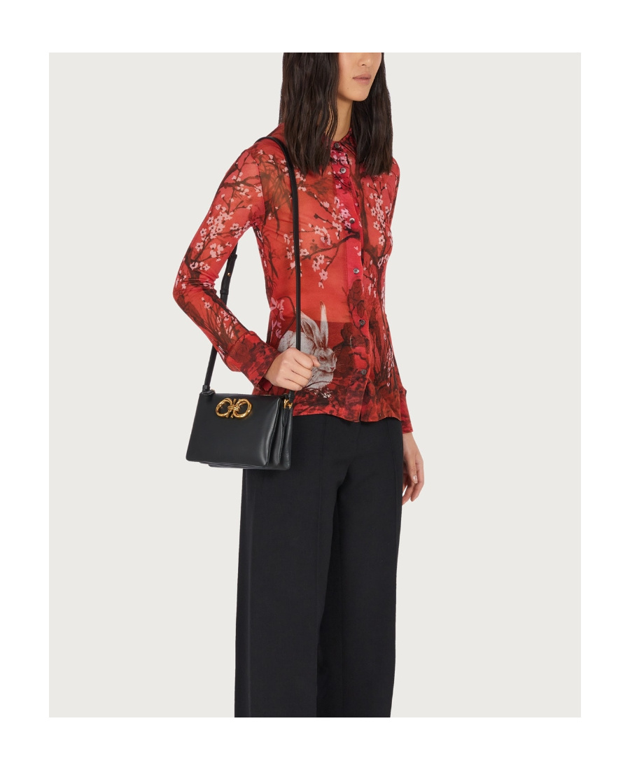 Ferragamo Logo Shoulder Bag In Black