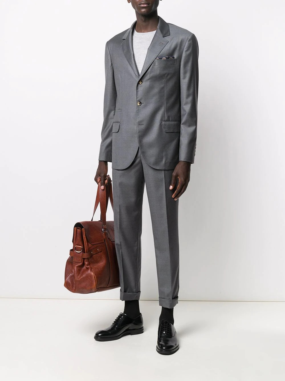 Brunello Cucinelli Round Neck Sweater In Gray