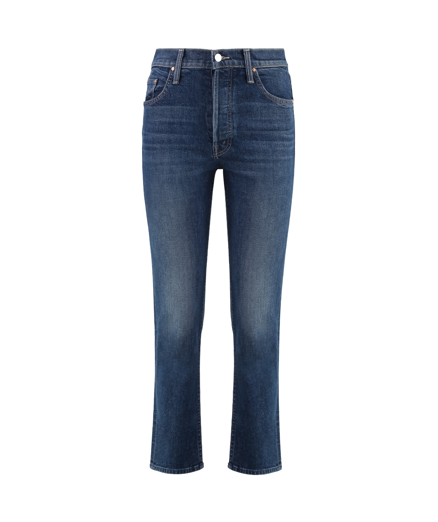 Mother Cropped Skinny Jeans Belt Loops In Blue