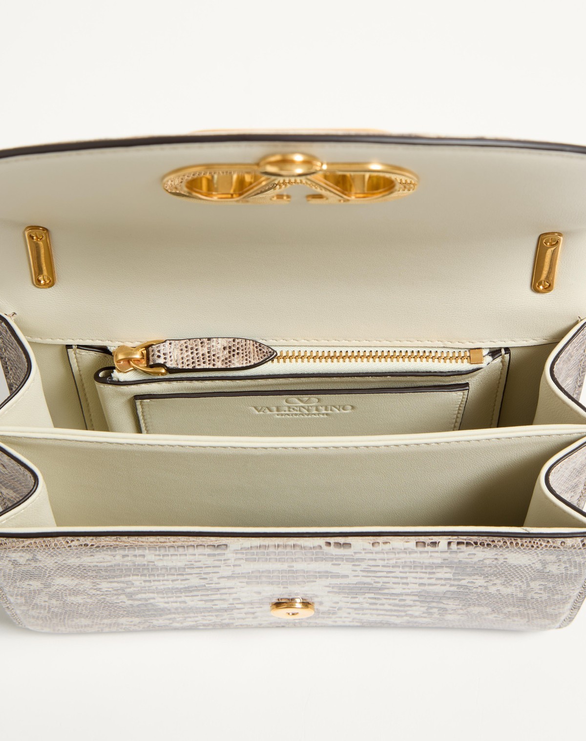 Valentino Small Flip Shoulder Bag In Nude