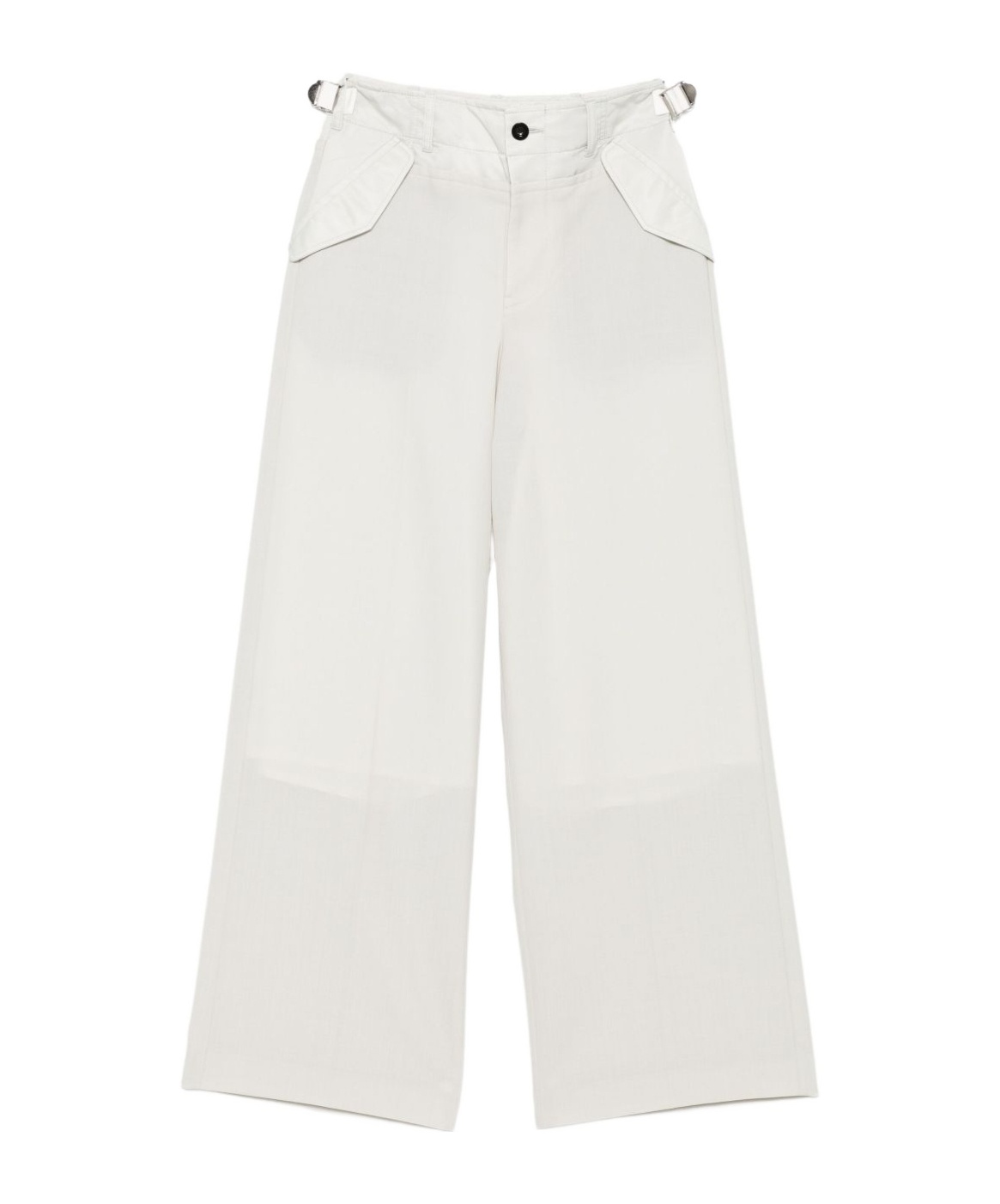 Sacai Adjustable-waist Flap-pocket Trousers In White