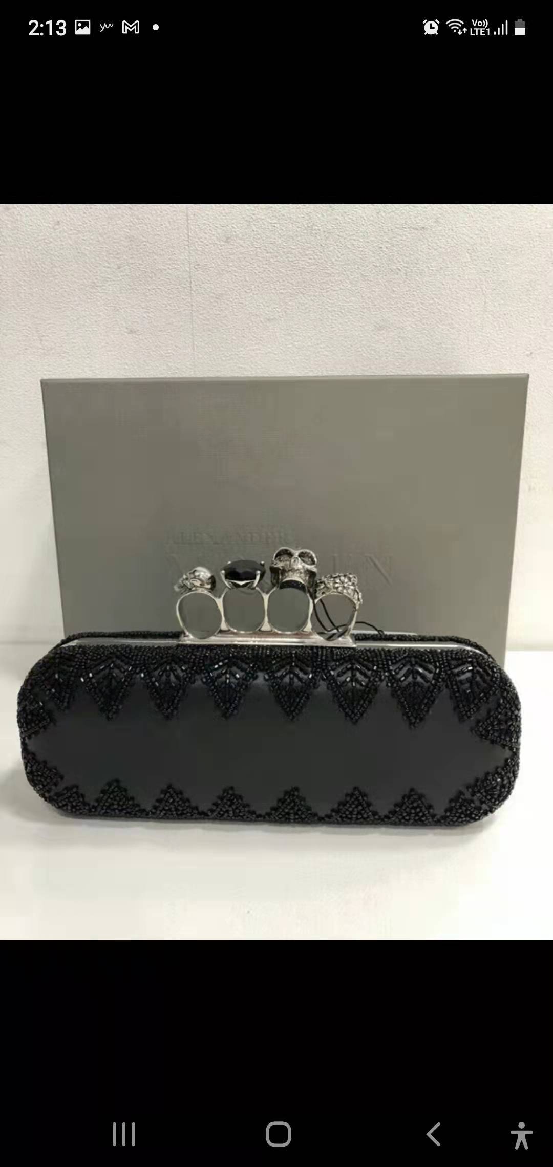Alexander Mcqueen Knucklebox Ring Clutch In Black