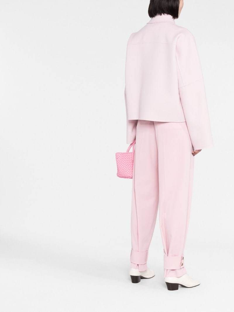 Jil Sander Collared Cropped Jackets Long Sleeves In Pink