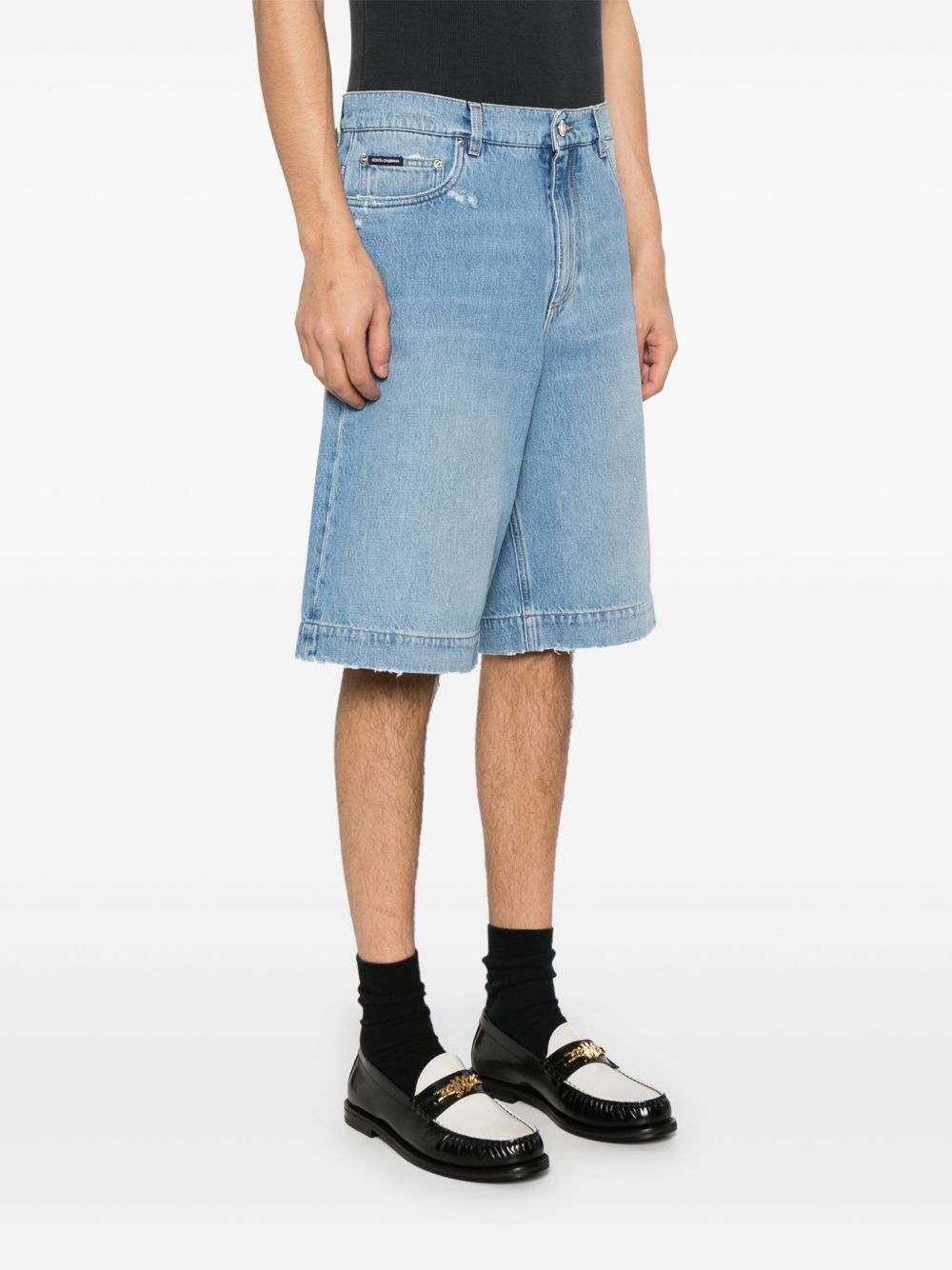 Dolce & Gabbana Belt-loop Denim Shorts In Blue