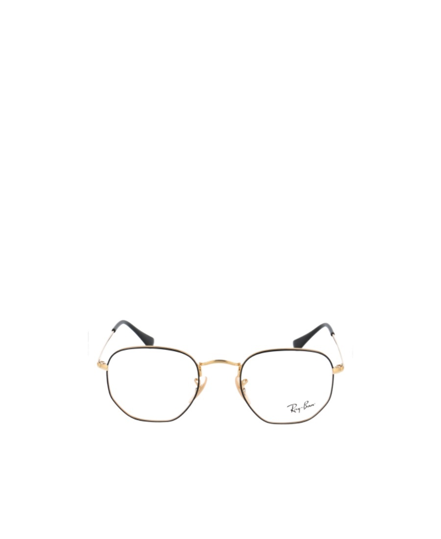 Ray Ban Two-tone Hexagonal Frame Glasses In White