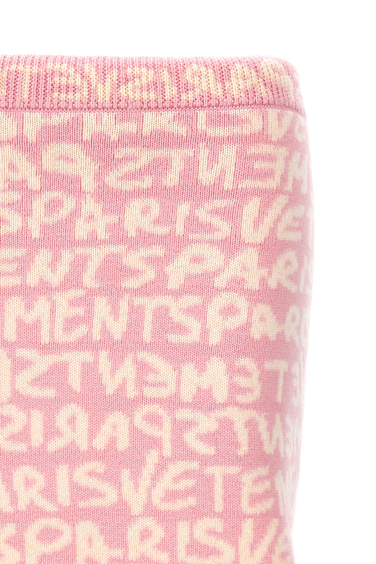 Shop Vetements Monogram-jacquard Merino Miniskirt In Pink