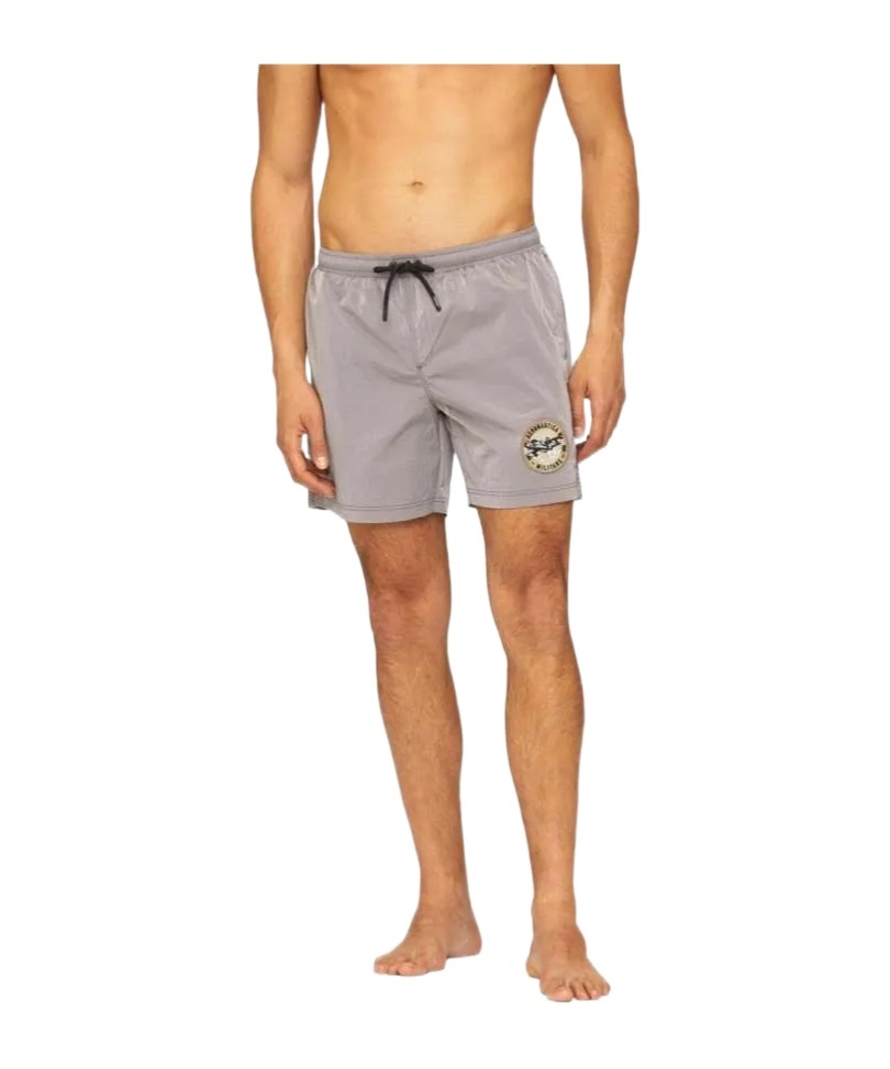 Aeronautica Militare Elastic Waist Swimming Trunks In Iron-gray