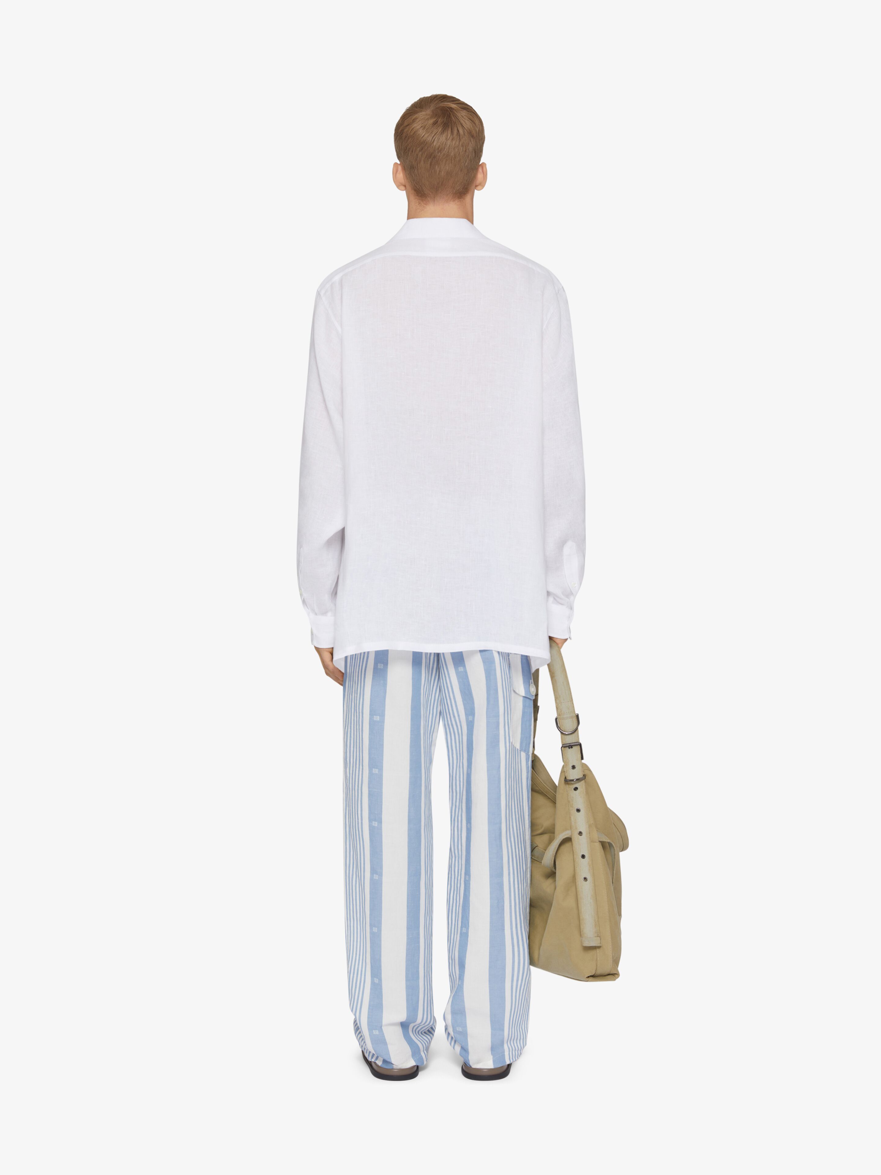 Givenchy Pants In Linen With 4g Stripes In White
