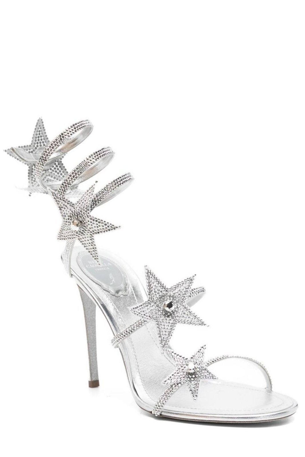 René Caovilla 105mm Cleo Sandals In White