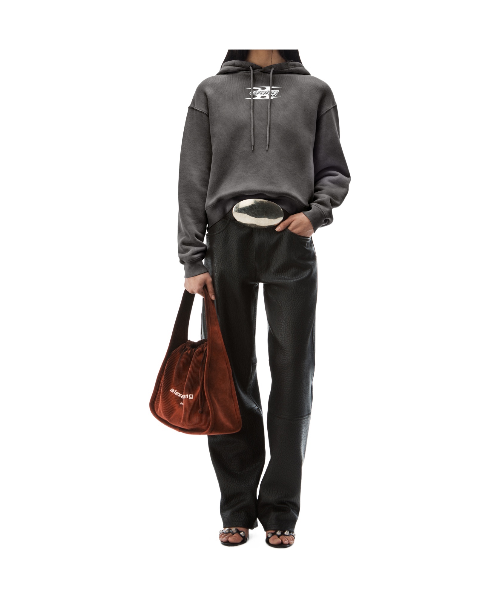 Alexander Wang Cotton Hoodie W/ Logo In Black
