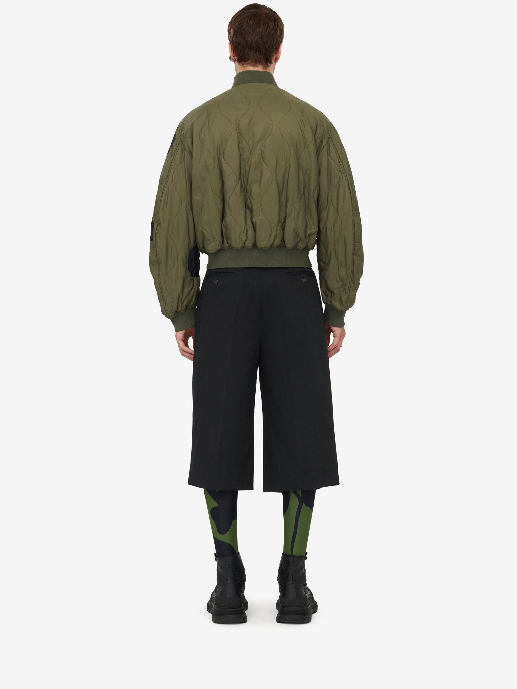 Alexander Mcqueen Orchid Quilted Bomber Jacket In Brown