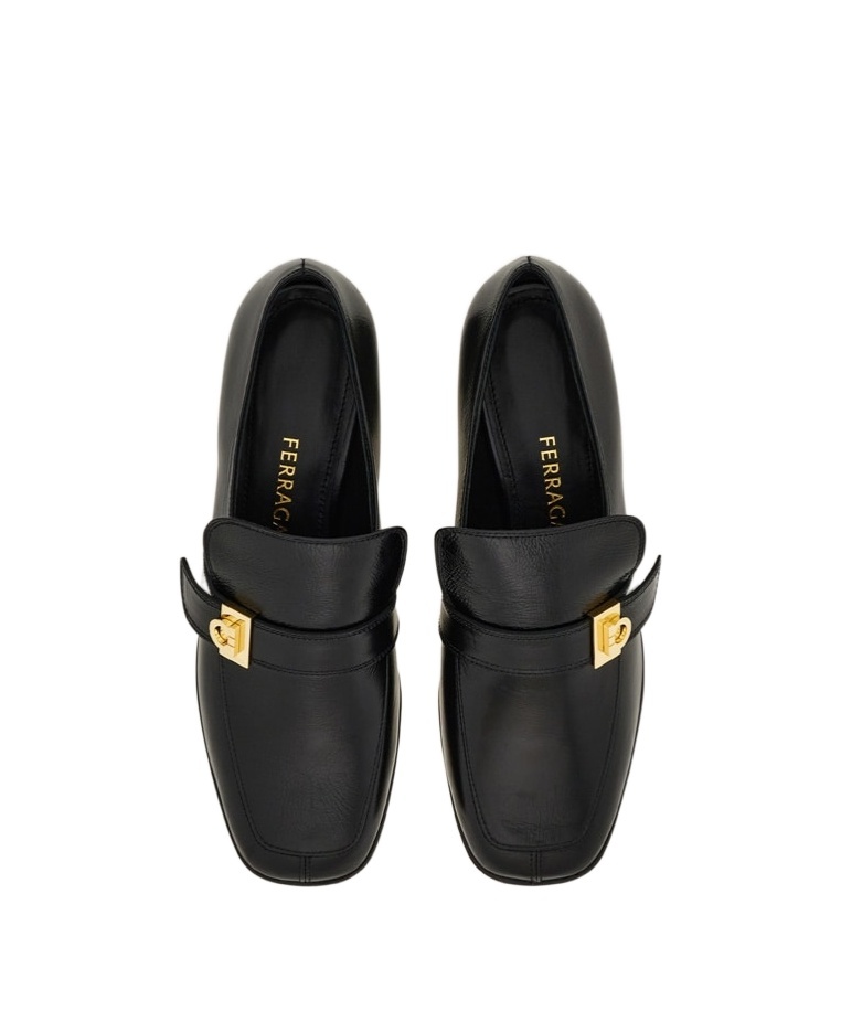 Ferragamo Mocassin Boucle Hug In Black