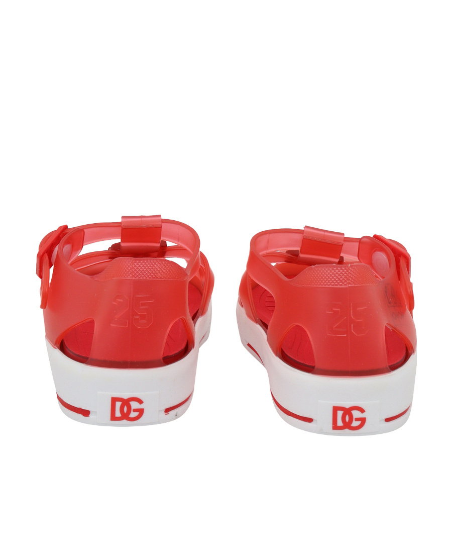 Dolce & Gabbana Red Sandals With Cage Tip In Red