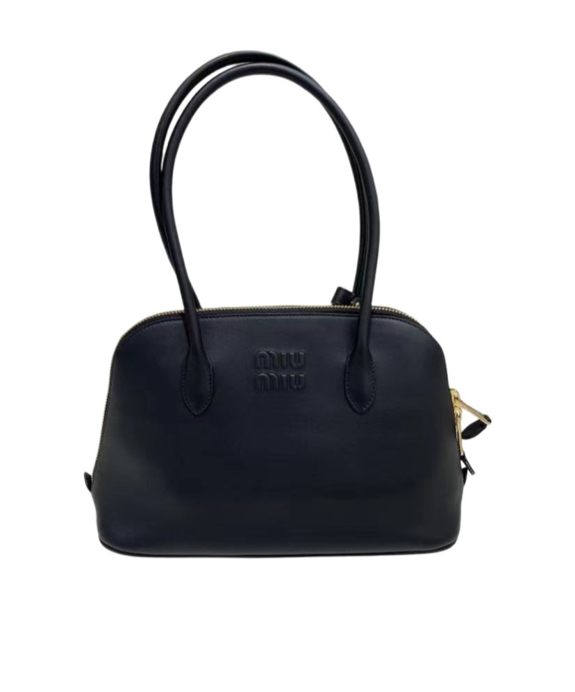 Miu Miu Logo Tote Bag In Black