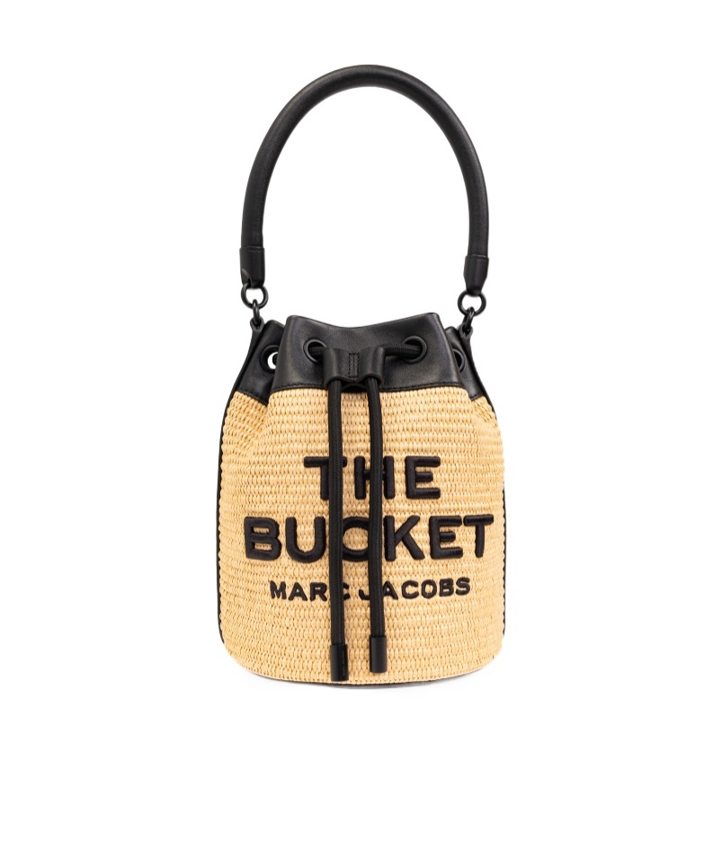 Marc Jacobs The Bucket Raffia Effect Bag In Nude