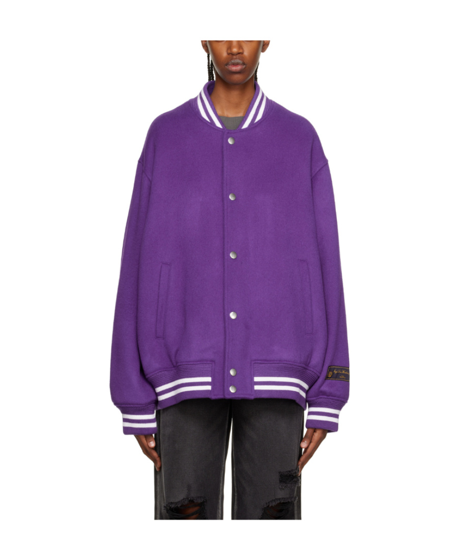 We11 Done Pilot Baseball Jacket In Purple