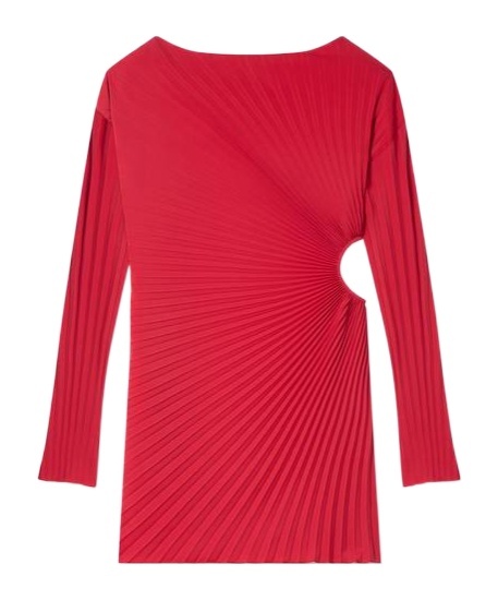 Kenzo Long Sleeved Pleated Skirt In Red