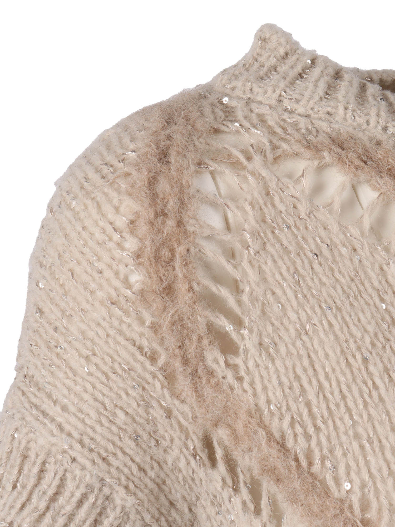 Antonelli Crew Neck Short-sleeved Sweater In Brown