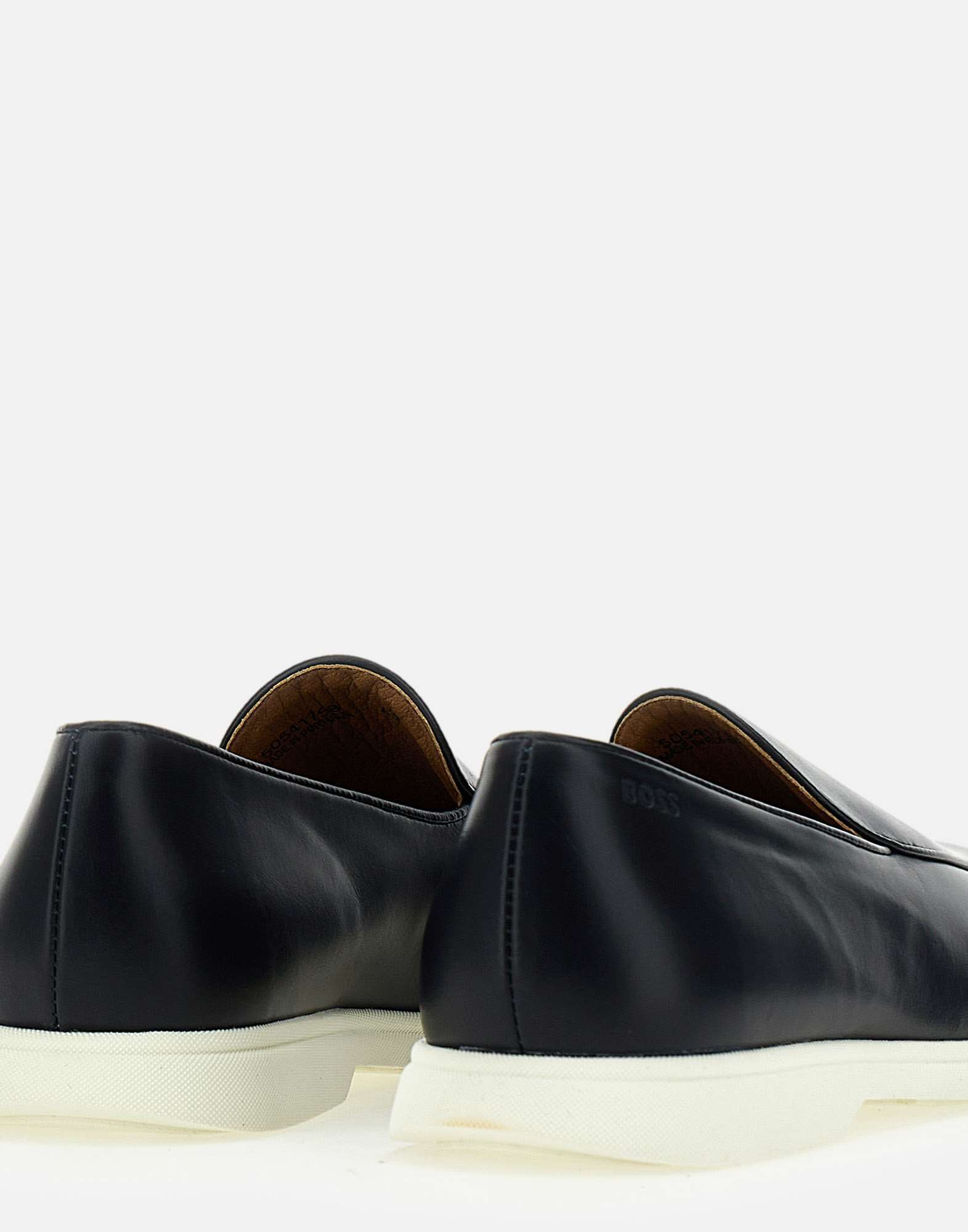 Hugo Boss Boss Sienne Midnight Blue Leather Loafer In Black
