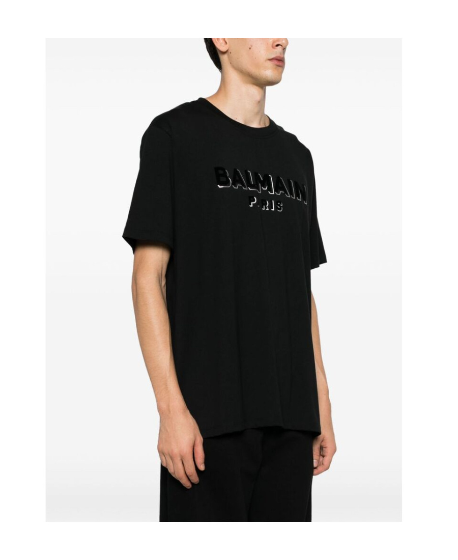 Balmain Logo-print Organic Cotton T-shirt In Black