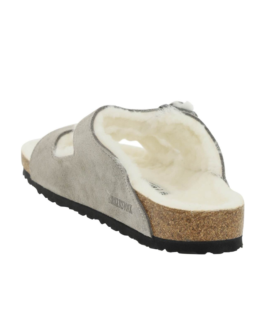 Birkenstock Arizona Two-strap Shearling Sandals In Gray