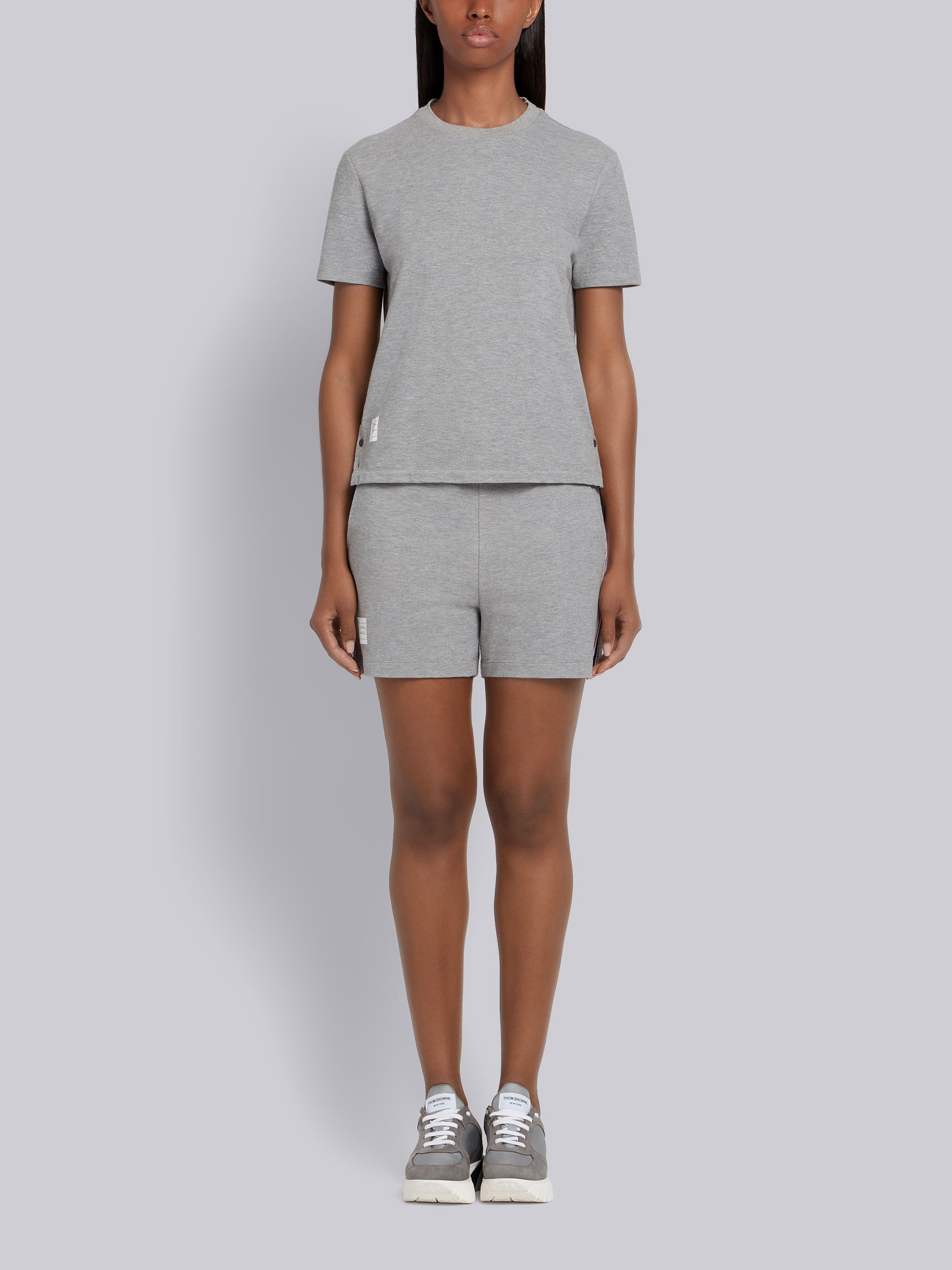 Thom Browne Classic Loopback Pique T-shirt In Gray