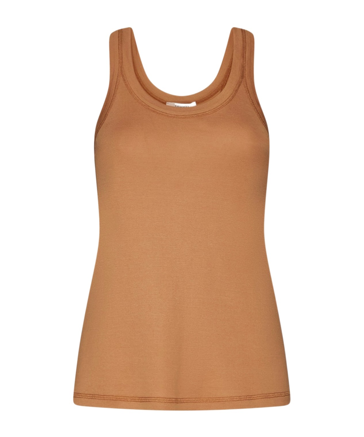 Lemaire Ribbed Cotton Tank Top In Brown