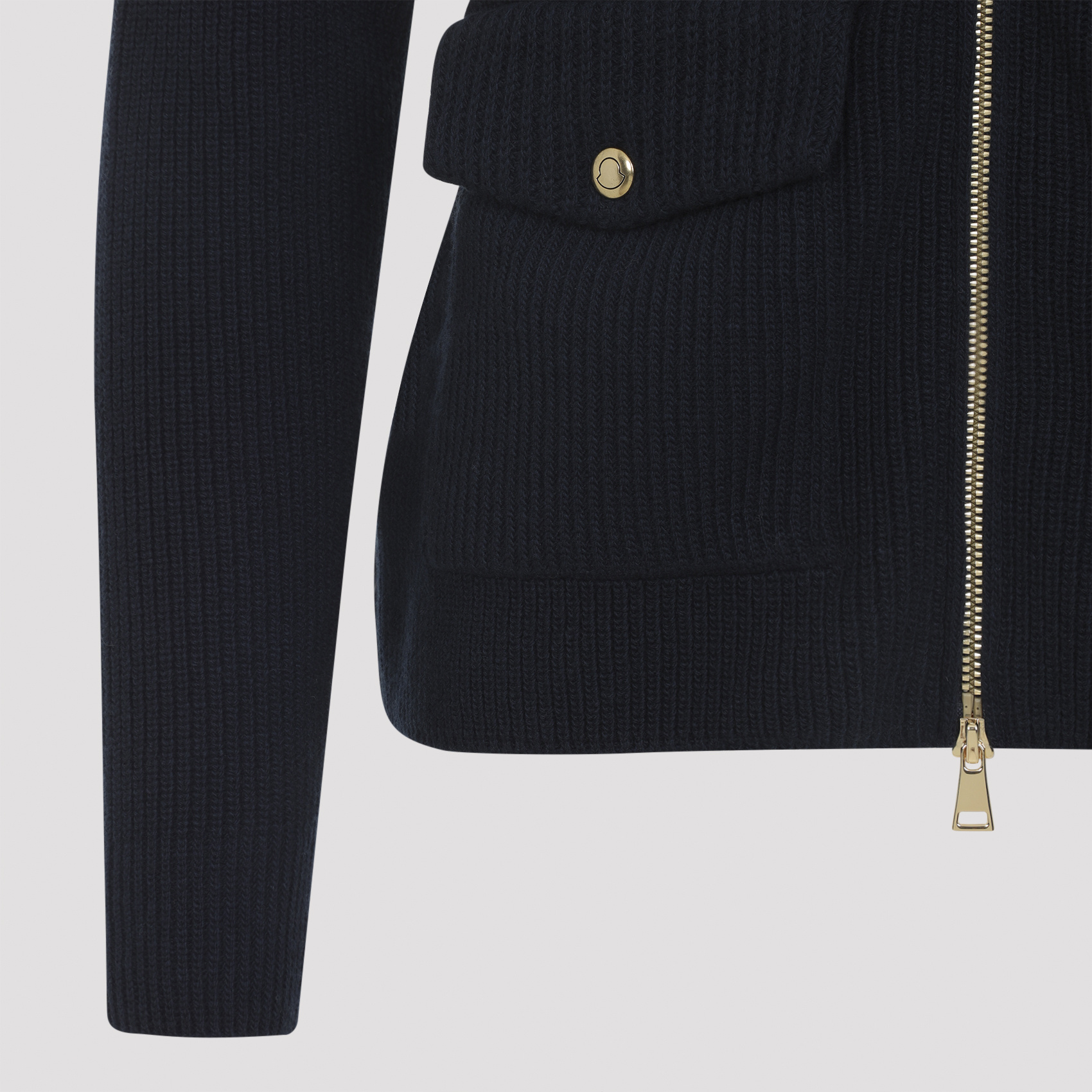 Moncler Textured Knit And Quilted Virgin Wool Jacket In Black