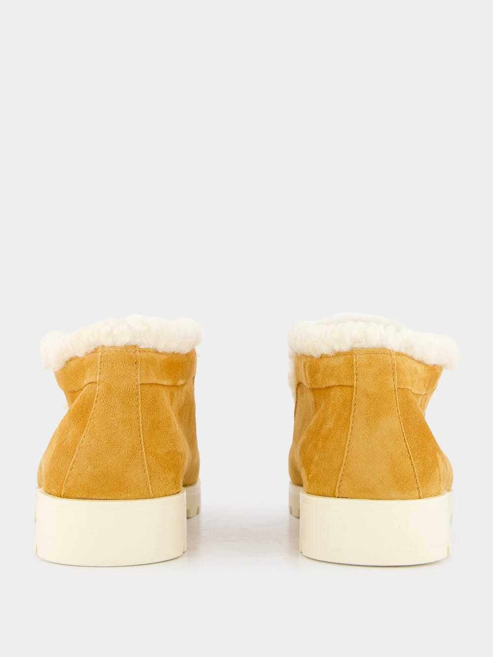 Santoni Shearling Ankle Boots In Gold