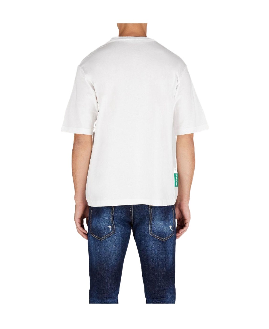 Dsquared2 Graphic-print Organic Cotton T-shirt In White