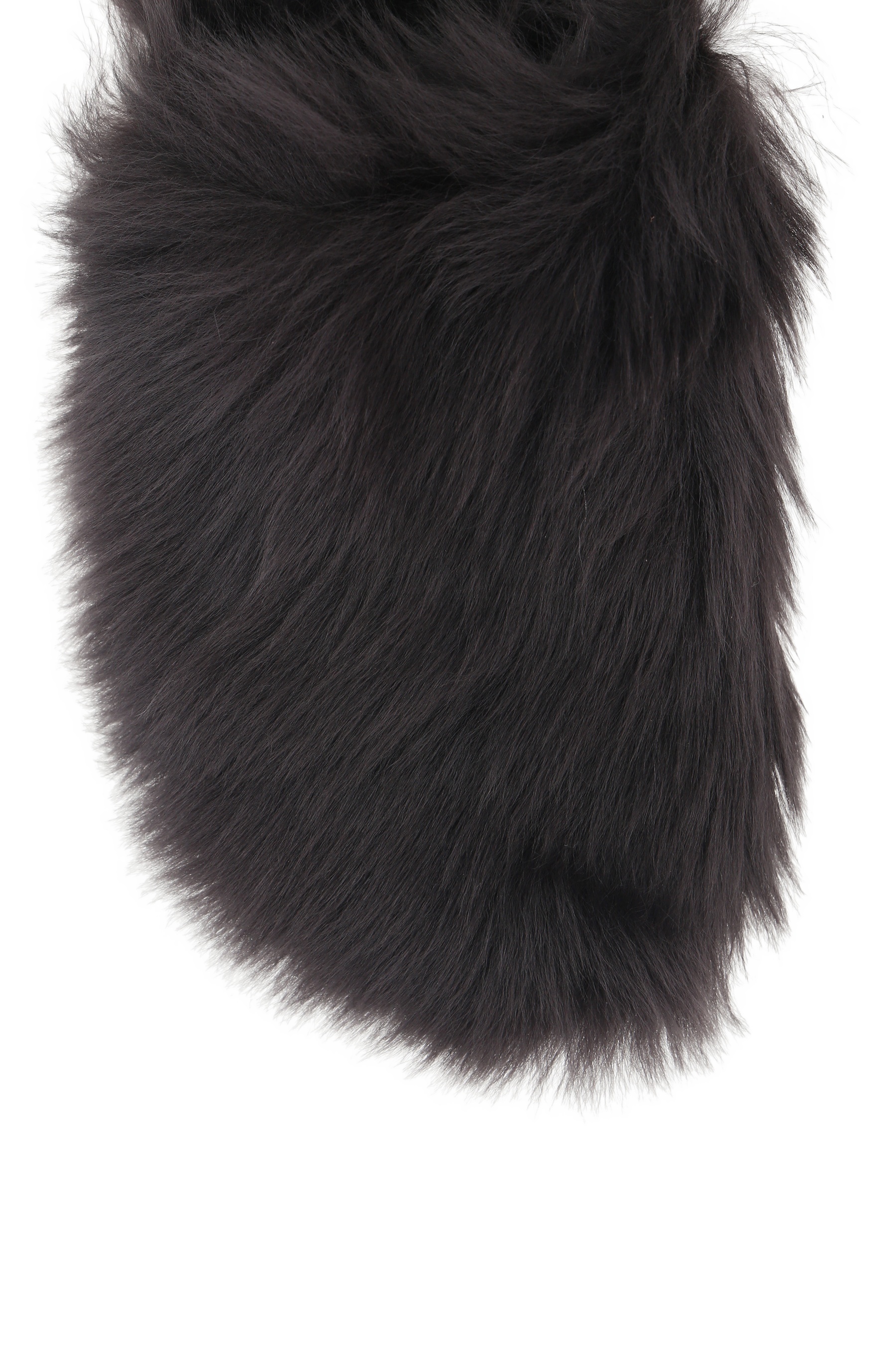 Yves Salomon Wool Slippers In Black