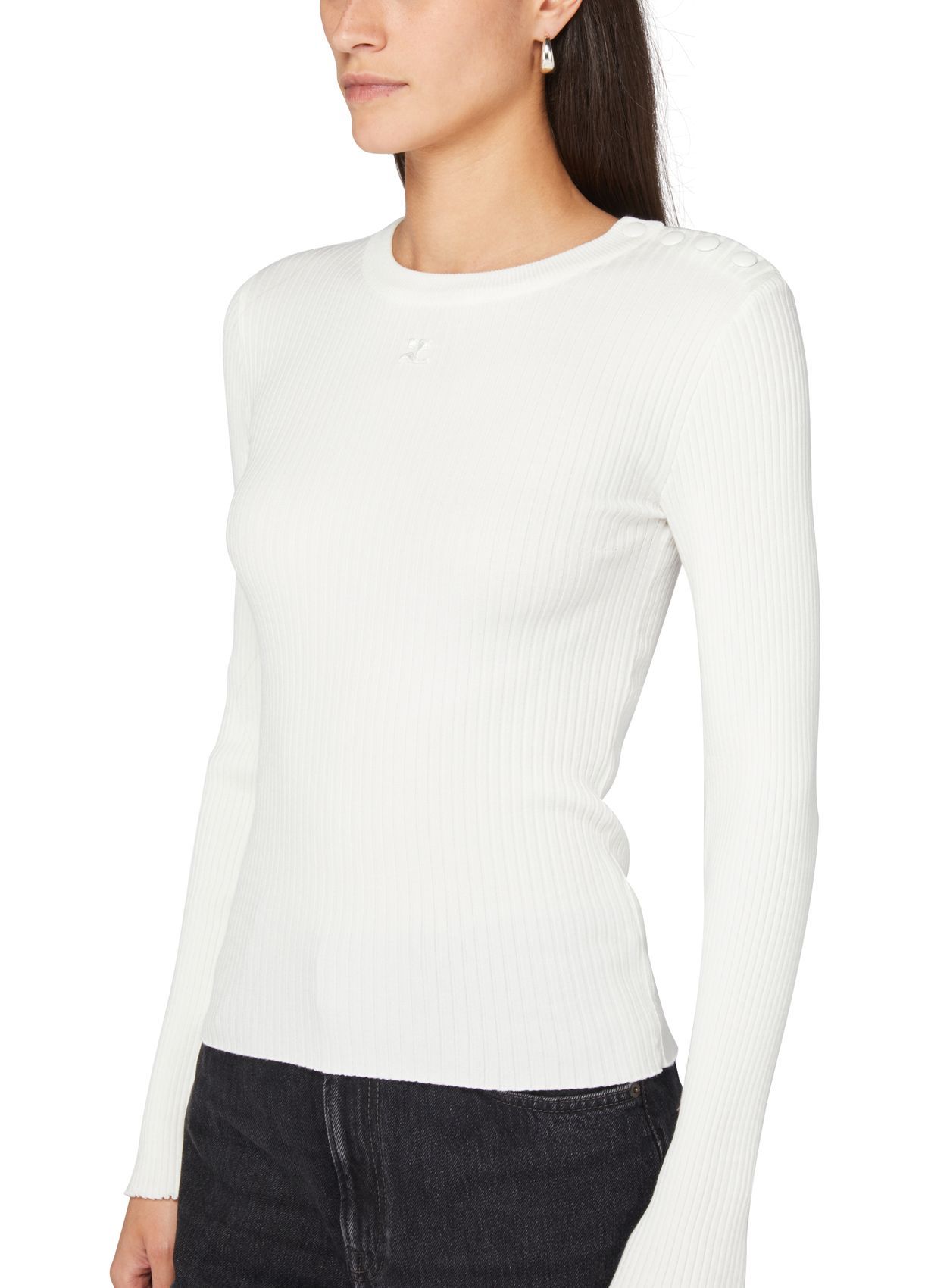 Shop Courrèges Logo Pattern Sweater In Heritage White