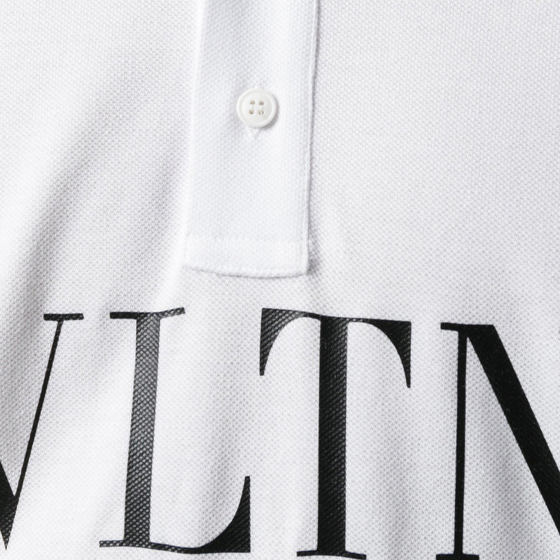 Shop Valentino Vltn Print Polo Shirt In White