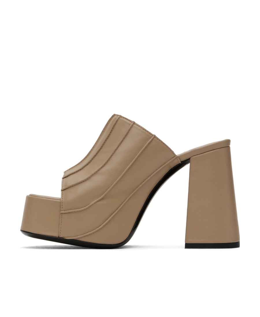 By Far Splicing Design High-heeled Sandals In Brown
