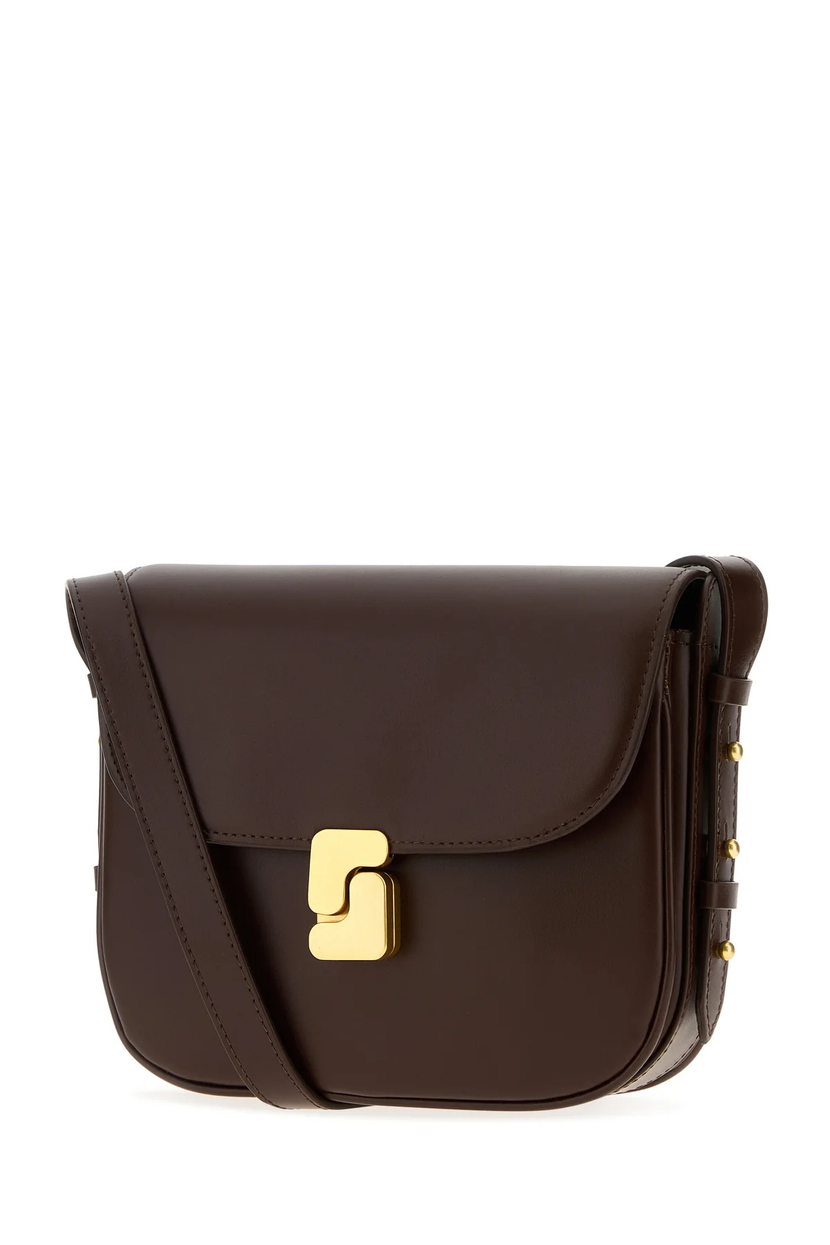 Soeur Womens Marron Fonce Bell Very Mini Patent-leather Cross Body Bag In Black