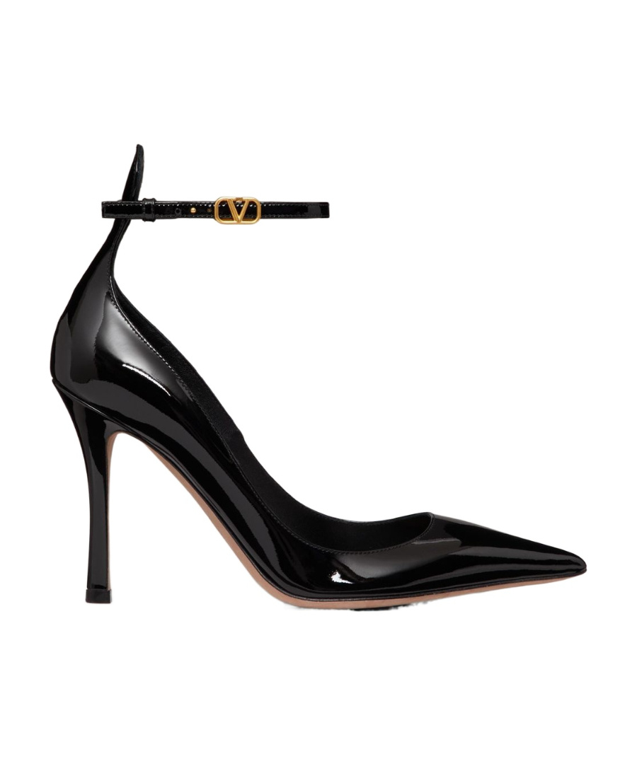 Valentino 105mm Vlogo Buckle Pumps In Black