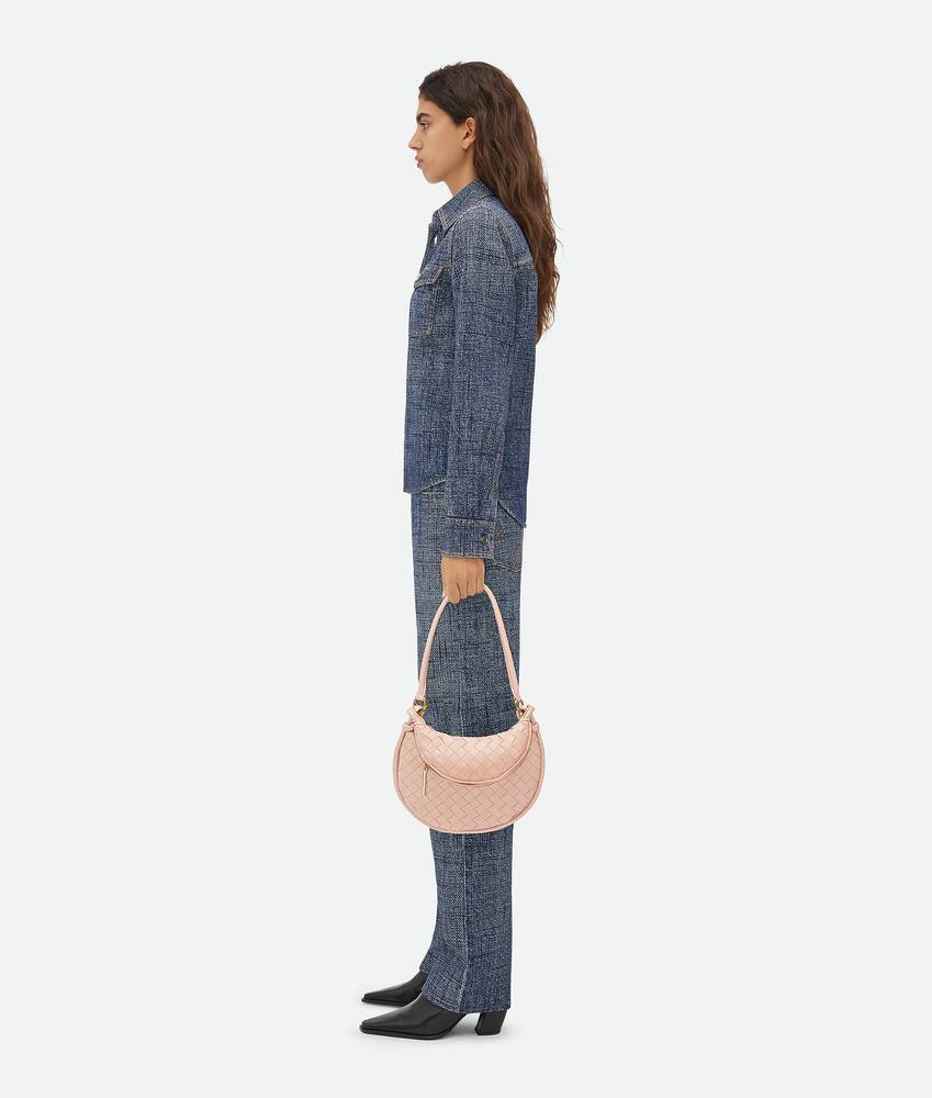 Bottega Veneta Gemelli Small Intrecciato Shoulder Bag In Nude