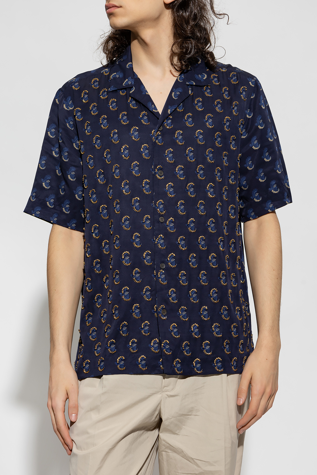 Dries Van Noten Carltone Camp-collar Embellished Voile Shirt In Black